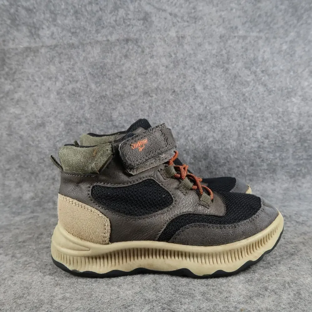 OshKosh B'Gosh Shoes Toddler Kids 10 Hiking Boots High Top Easy On Strap Bungee